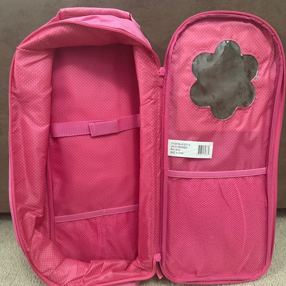 Carrying Backpack for 18” Doll American Girl My Life Our Generation Pink - Picture 4 of 5
